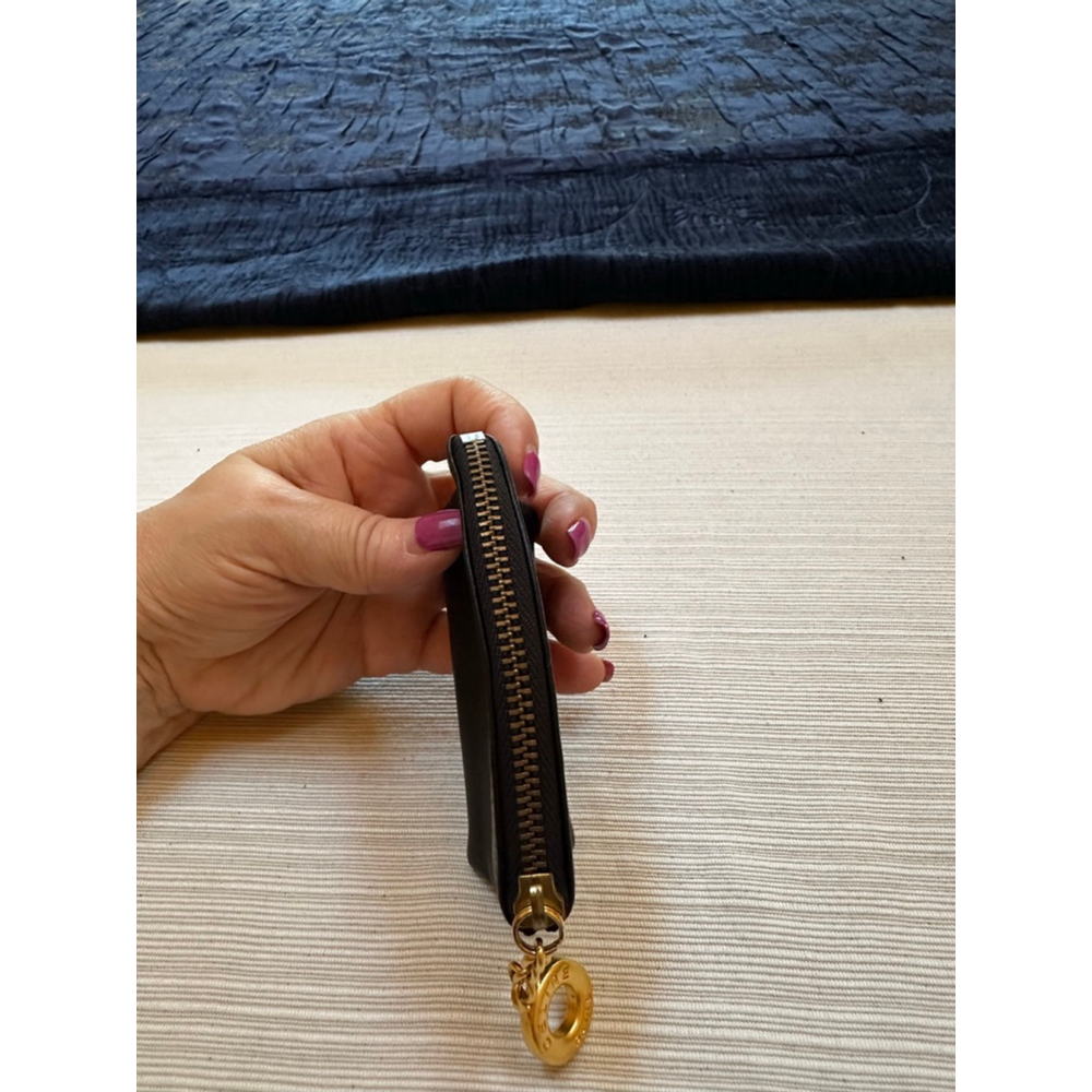 Celine Black Leather Zip Coin Pouch w/ Gold Hardware - Picture 9 of 10